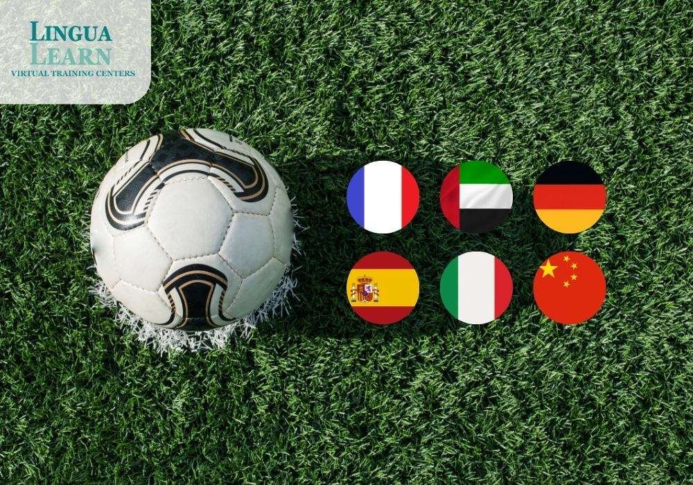 Ball on grass with symbol of flag