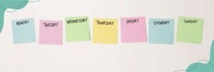 Names of the days in mandarin